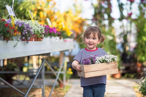 Girl with Plants