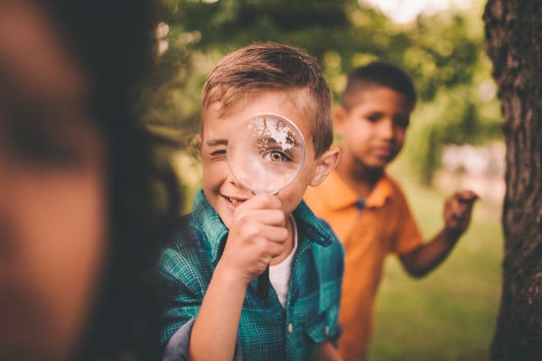 Little Boy Magnifying Glass