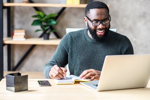 Guy working at computer